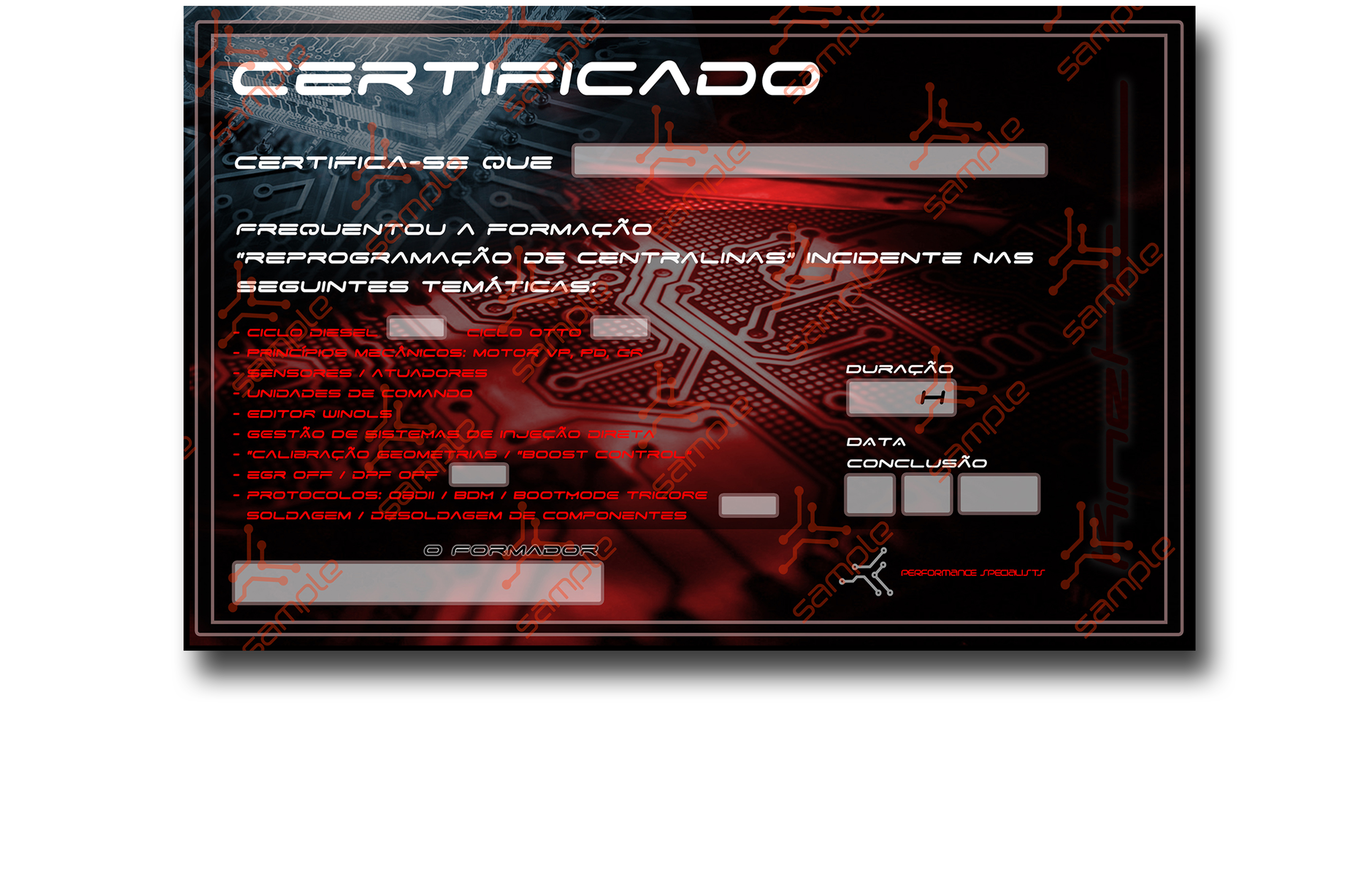 certificado formacao reprogramacao centralinas